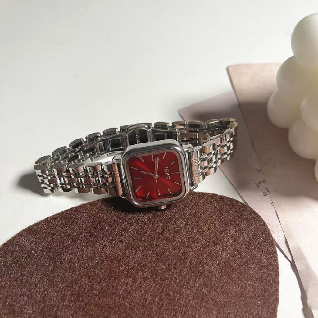 Light Luxury Square Steel Watch for Women Square Steel Belt Light Luxury Quartz Wa | Ectron Online