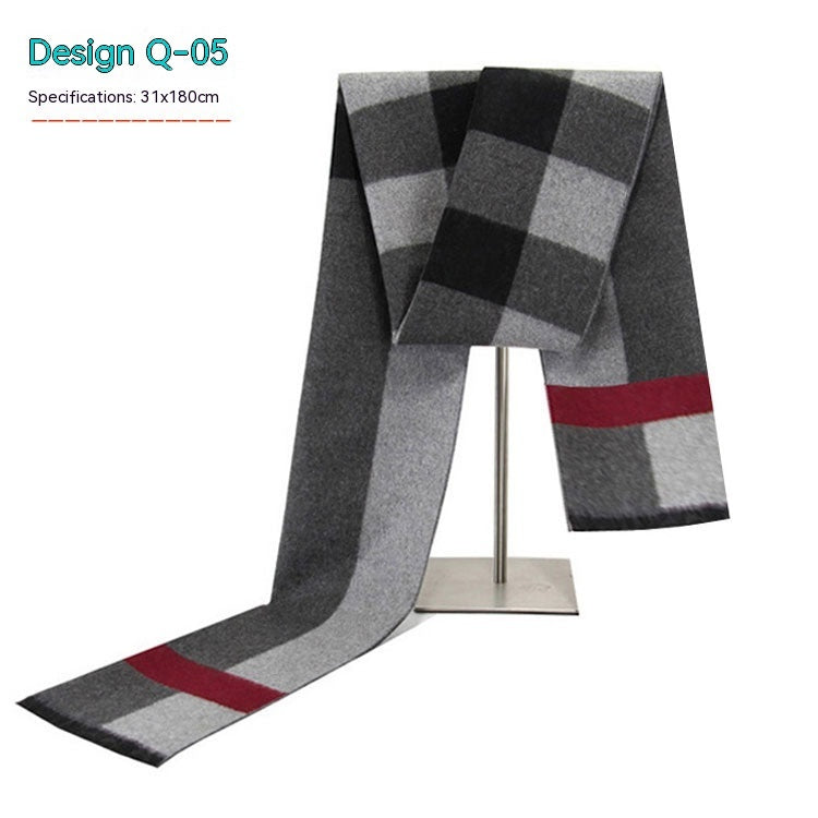 Men's Striped Winter Scarf Men's Striped Winter Warm Artificial Cas | Ectron Online