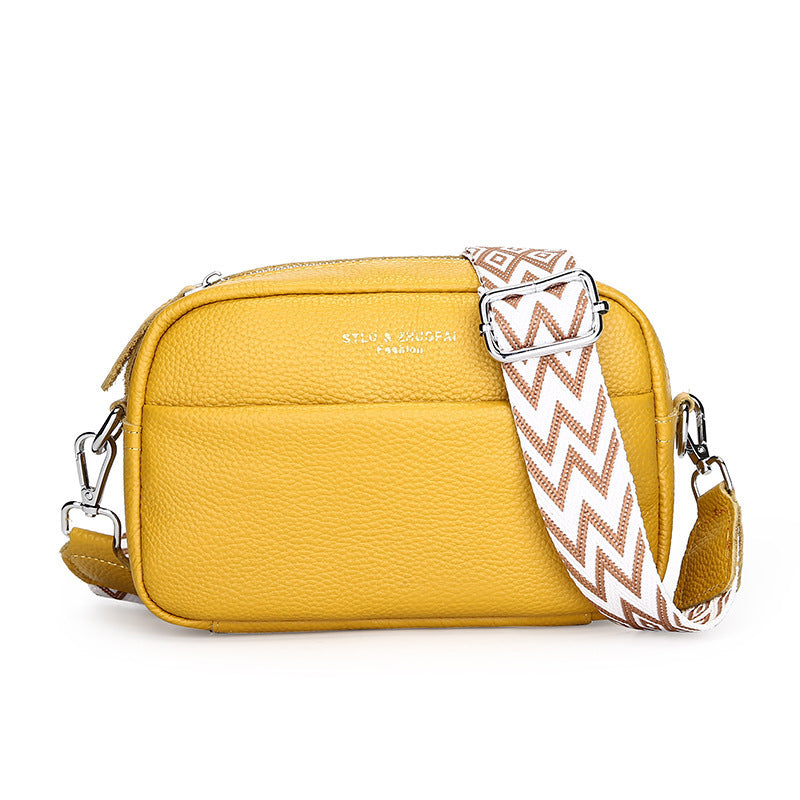 Top Layer Cowhide Small Square Bag for Women Fashion Simple Shoulder Messenger Bag To | Ectron Online
