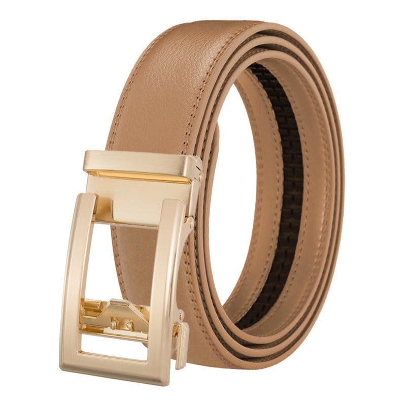 Men's Leather Belt - Automatic Buckle, Two-Layer Cowhide Men's Leather Belt Automatic Buckle | Ectron Online