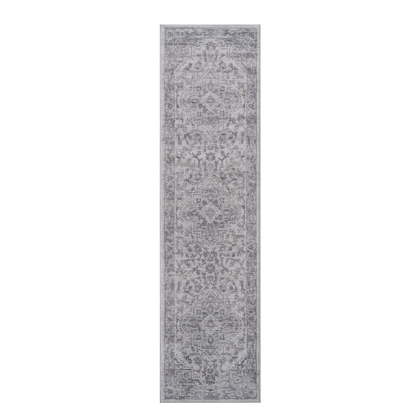 Marfi Collection Silver Oriental Runner Rug - 2x8 Traditional