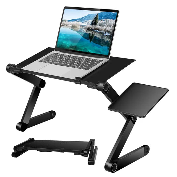 Foldable Aluminum Laptop Desk for Bed | Ergonomic Table & Mouse Board