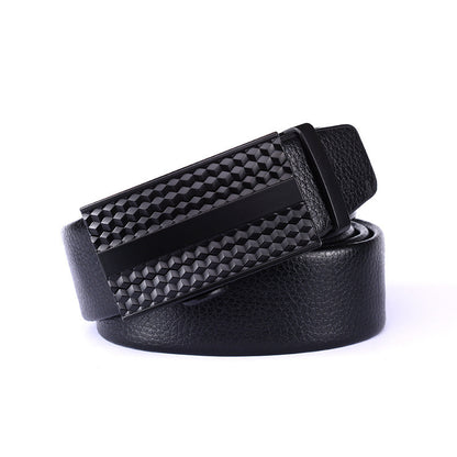 Fashion Casual Men's Two-layer Leather Comfort Click Belt