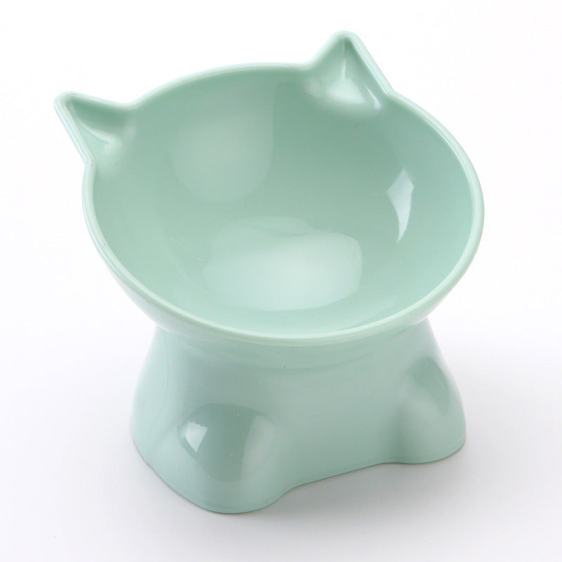 Nordic Style Pet Bowl Protective Cervical Kneeling High Foot Anti-tumble Plastic Oblique Mouth