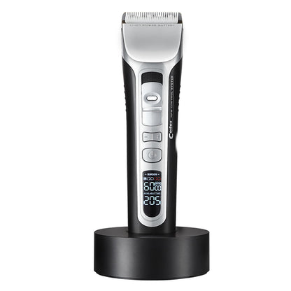 Hair trimmer with digital display on a white background