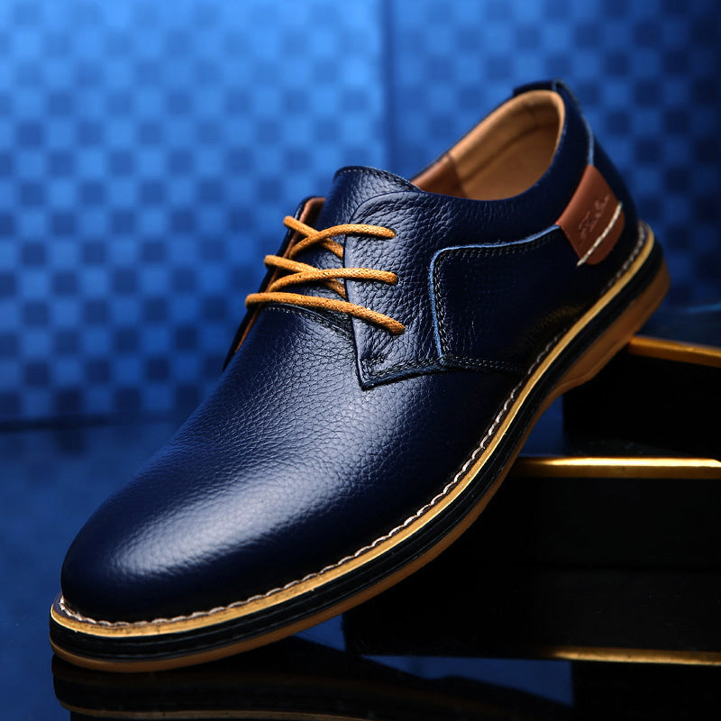 Men’s Leather Casual Shoes – British Style Lace-Up Daily Wear Men's Shoes | Ectron Online