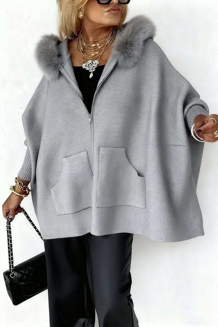 INS Plush Hooded Zip-Up Cardigan Ins Plush Hooded Cardigan Fashion Warm P | Ectron Online