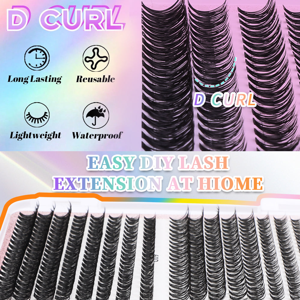 32-Row Cluster Eyelash Book - 640 Segmented DIY Lash Extension Set