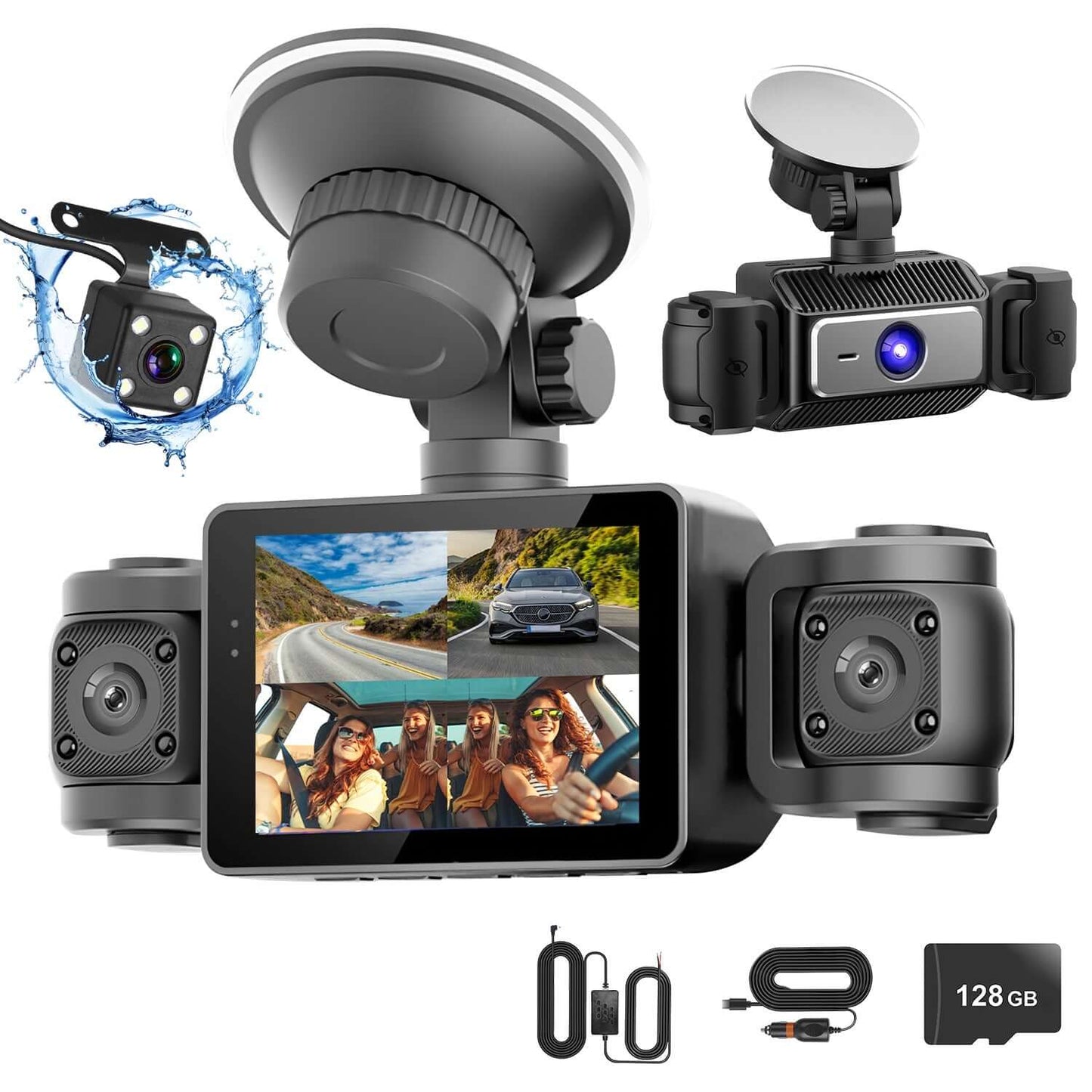 4-Channel 360° Dash Cam with 128GB Card 4 Channel Car Dash Cam With 128G MMC Car | Ectron Online
