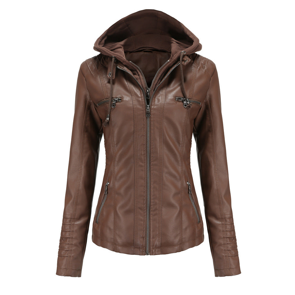 Detachable Hoodie Leather Jacket Outerwear & Jackets | Ectron Online