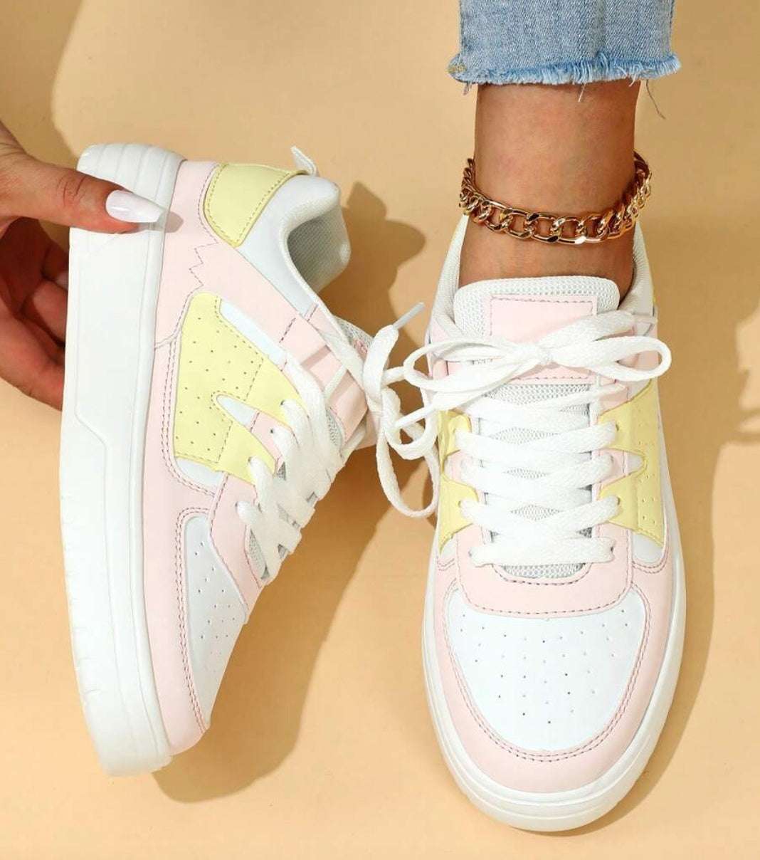Trendy Platform Sneakers – Soft Bottom, Lace-Up & Comfortable Trendy Fashion Platform Sneakers Soft Bo | Ectron Online