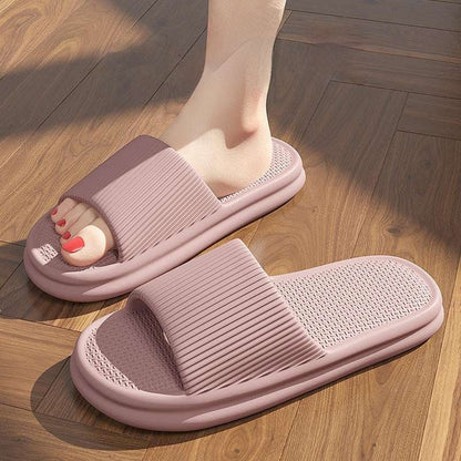 Striped Design Home Slippers For Women Men Soft Anti-slip Floor Bathroom Slippers Solid House Shoes Striped Design Home Slippers For Women M | Ectron Online
