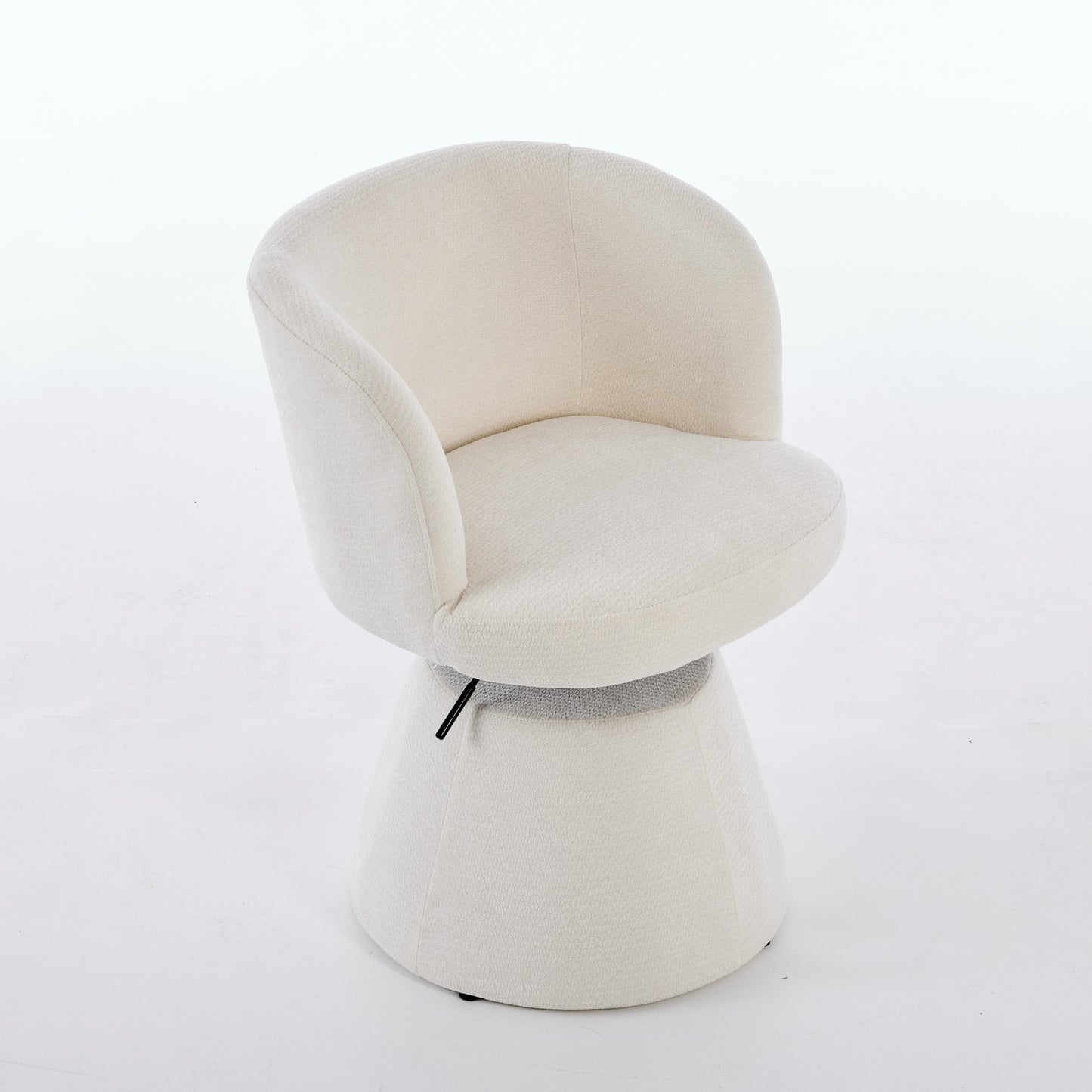 Swivel Chenille Bar Stool - Adjustable Height Vanity & Dining Chair