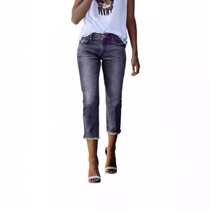 Women's Retro Slim-Fit Stretch Jeans | Trendy Vintage Denim Pants Fashionable Retro Slim-fit Stretch Jeans | Ectron Online