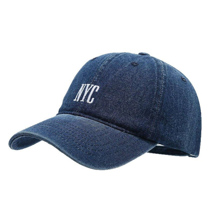 American Retro Denim Alphabet Peaked Cap - Vintage Embroidered Baseball Hat American Retro Denim Alphabet Peaked Cap | Ectron Online