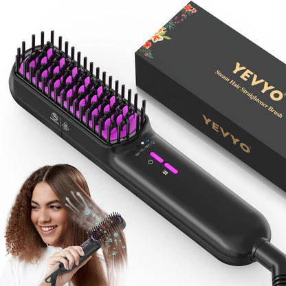 Advanced Ionic Steam Straightening Brush Hair Straightener Brush, Ionic Plus Stea | Ectron Online