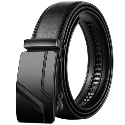Men's Leather Belt Automatic Buckle Korean Style with sleek design and premium leather for modern sophistication.