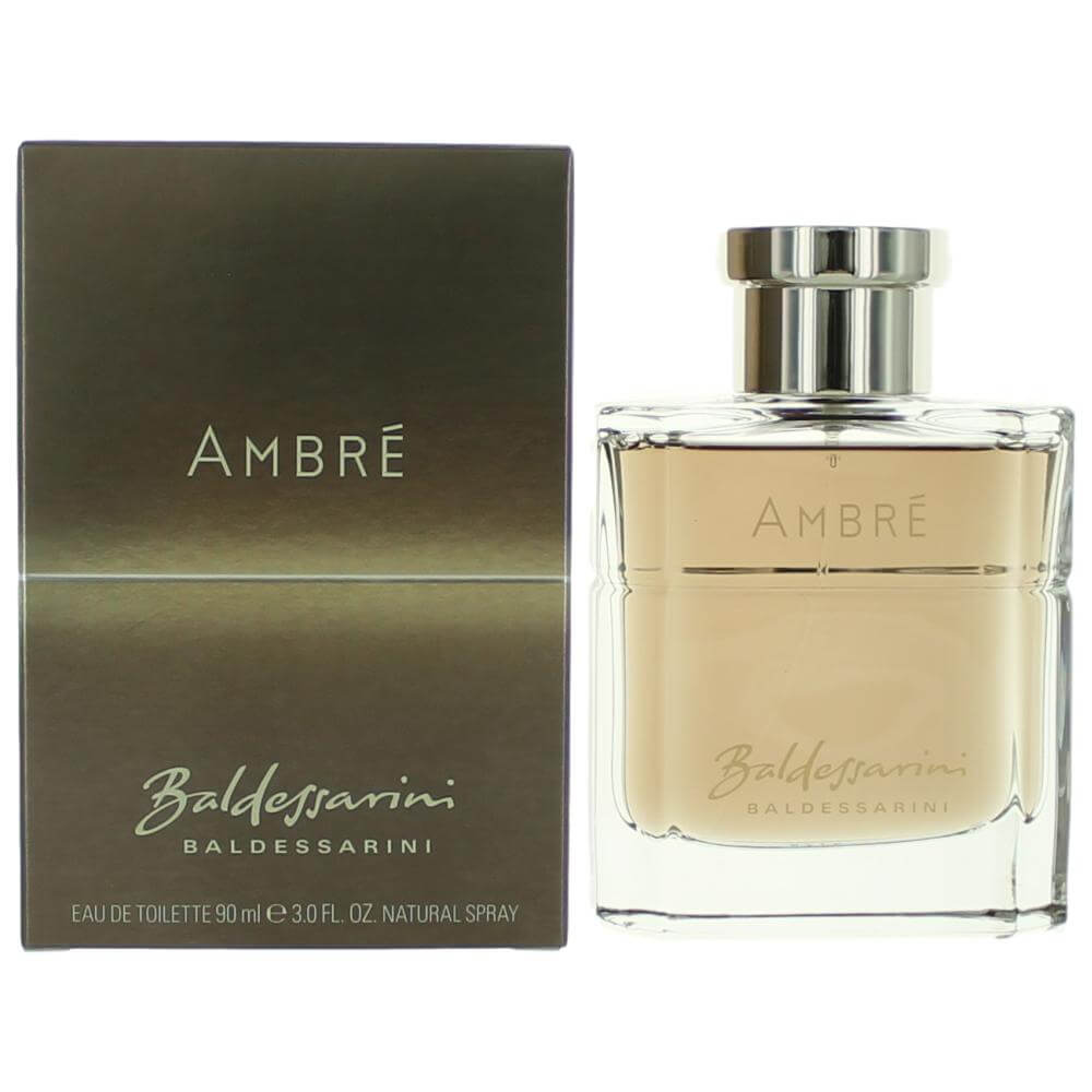 Baldessarini Ambre by Baldessarini, 3 oz EDT Spray for Men in elegant packaging with a classic bottle design.
