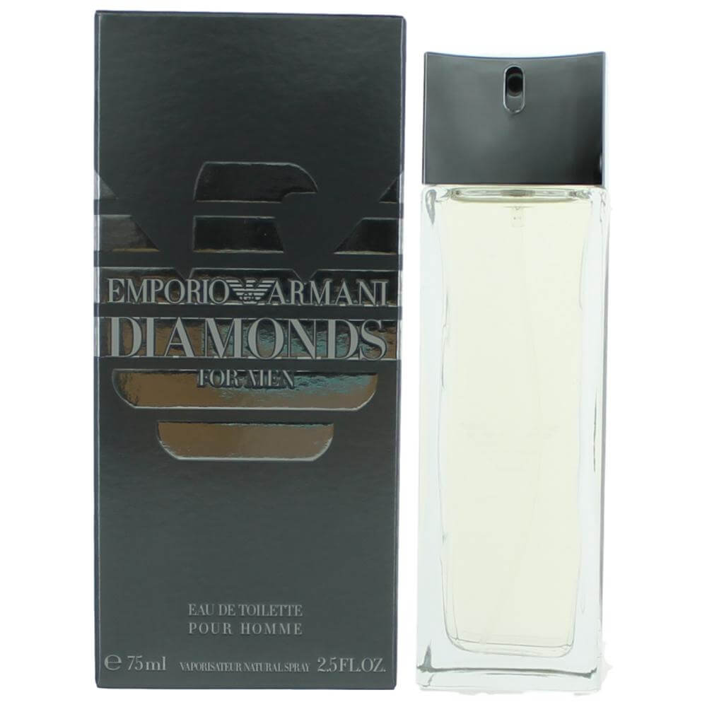 Emporio Armani Diamonds men’s EDT spray, clear bottle with box packaging