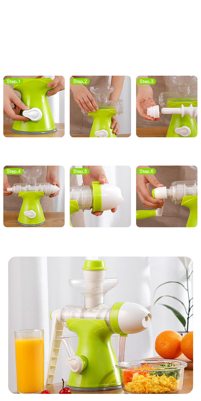 Manual Juicer, Small Household Juicer, Squeeze Lemon Orange Juice, Hand-Cranked Juice, Squeeze Deep-Fried Juice Artifact