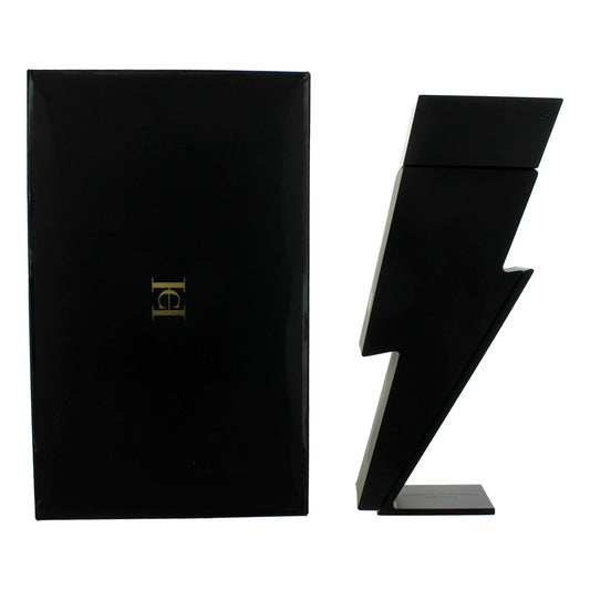 Men's eau de parfum spray box, black with gold logo and matching insert