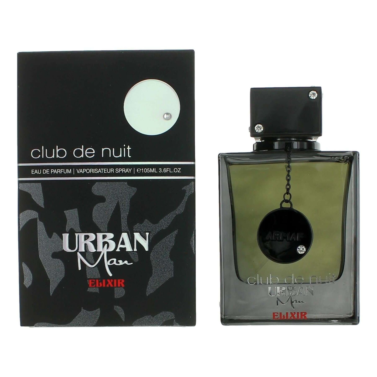 Men's eau de parfum spray bottle with dark green glass and black cap