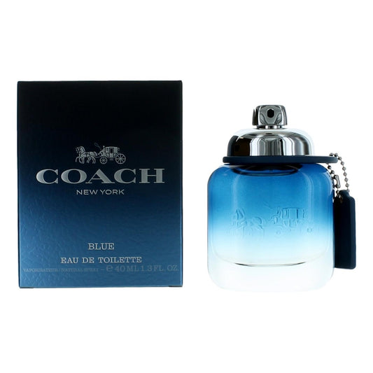 Coach Blue eau de toilette spray bottle, 1.3 fl oz, with matching box