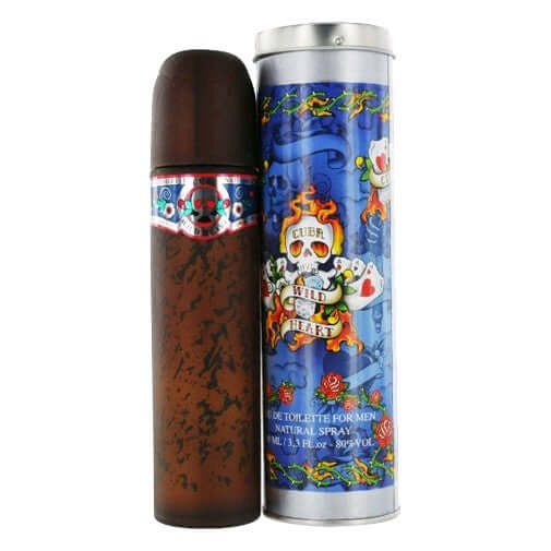 Cuba Wild Heart by Cuba, 3.3 oz EDT Spray for men in decorative packaging with a skull design.