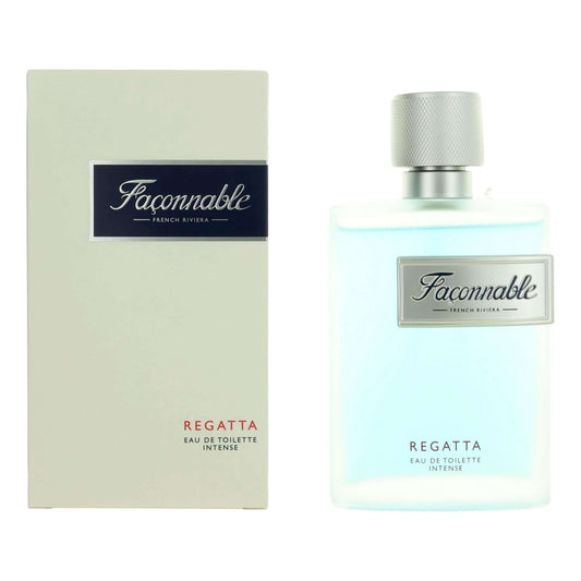 Faconnable Regatta by Faconnable, 3 oz EDT Intense Spray for Men packaging and bottle image.
