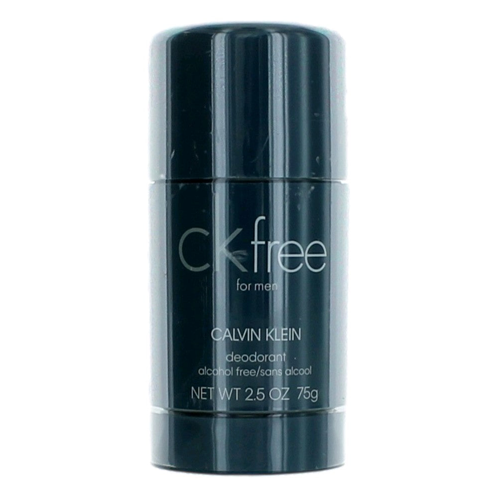 Deodorant stick for men, CK free by Calvin Klein, black tube with white label