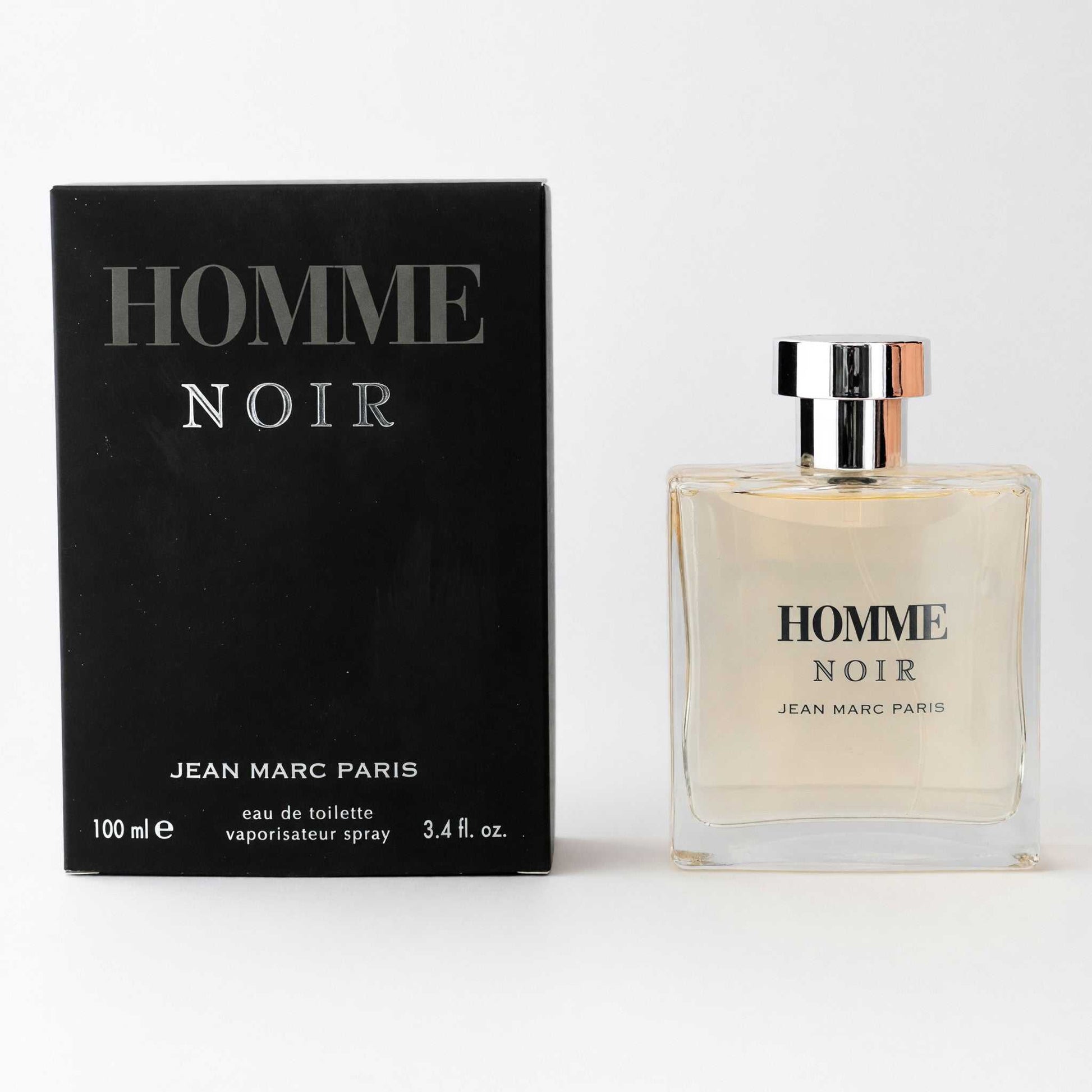 Homme Noir men's eau de toilette spray, 100 ml bottle with black box