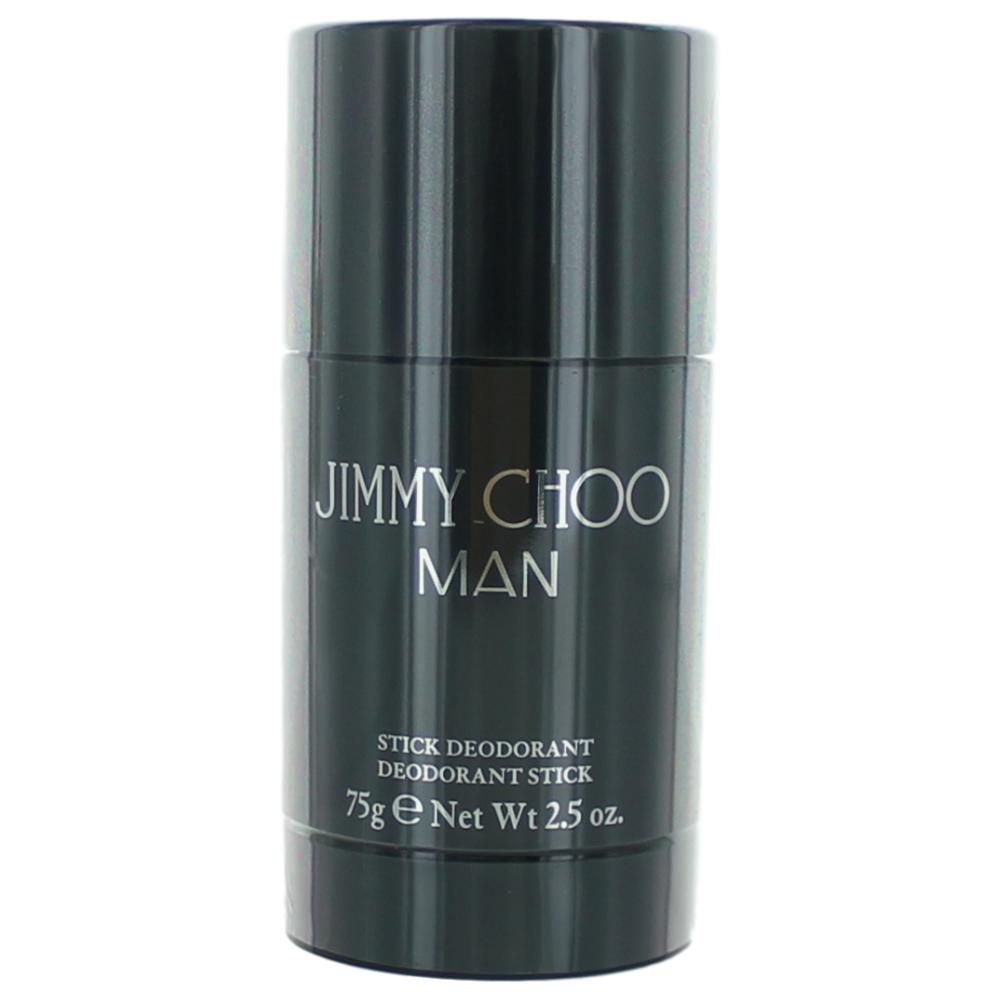 Jimmy Choo Man deodorant stick, dark metal container with labeled tube.