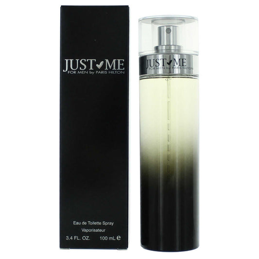 Men's Just Me EDT spray bottle with box, transparent glass and silver pump
