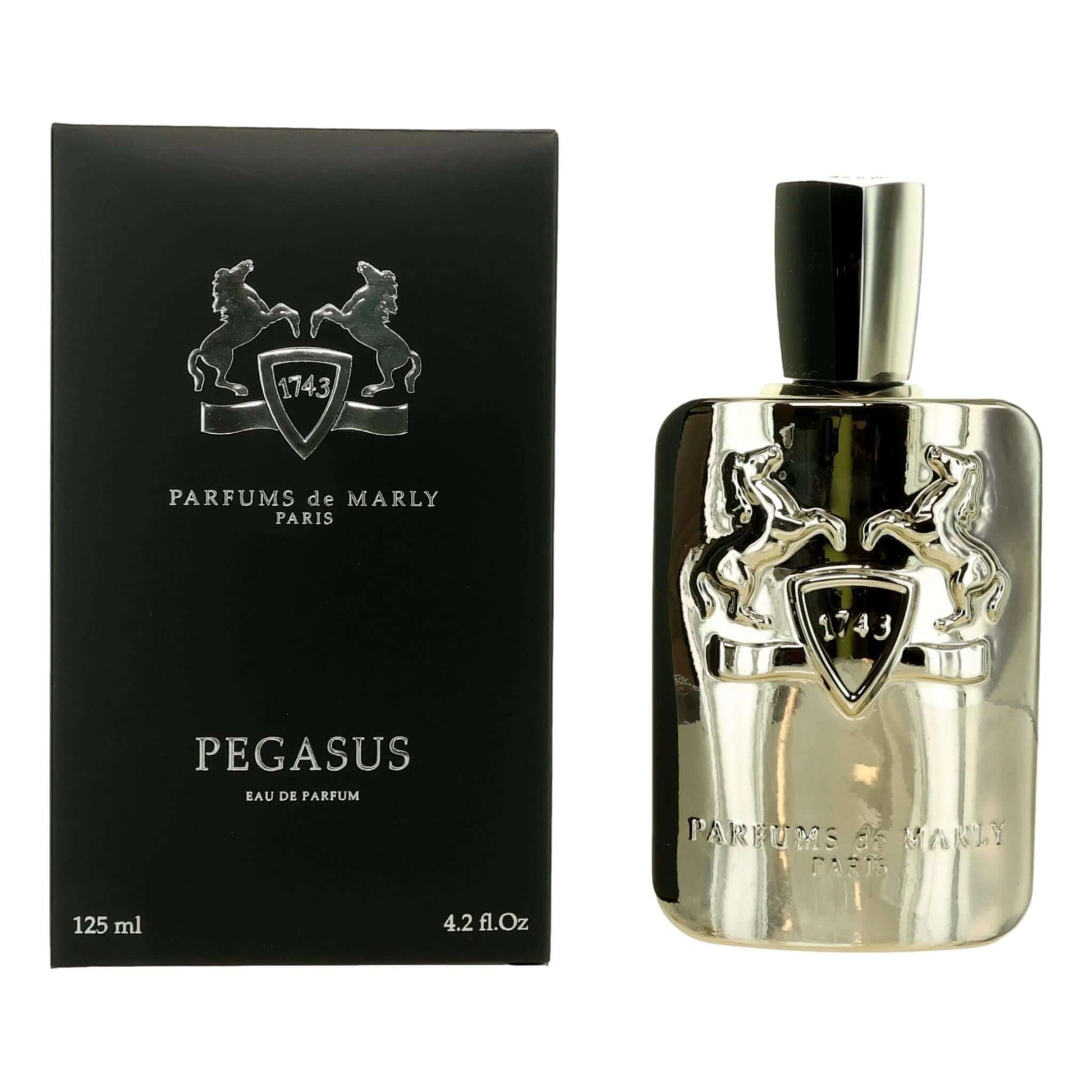Parfums de Marly Pegasus by Parfums de Marly, 4.2 oz EDP Spray for Men in a sleek bottle and box.