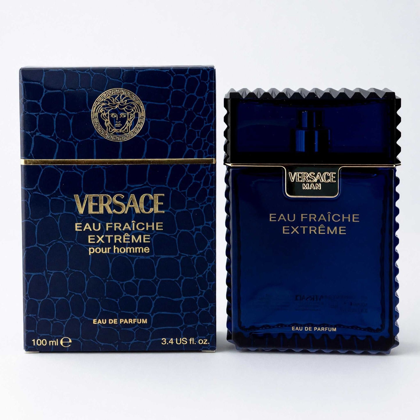 Versace Eau Fraîche Extrême men's eau de parfum bottle and box