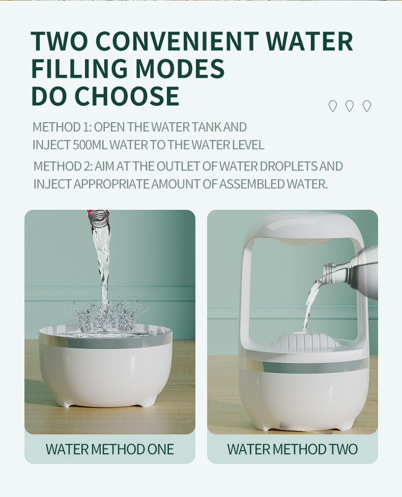 Anti Gravity Humidifier Water Drop Backflow Aromatherapy Machine Large Capacity Office Bedroom Quiet Heavy Fog Household Sprayer - Ectron Online