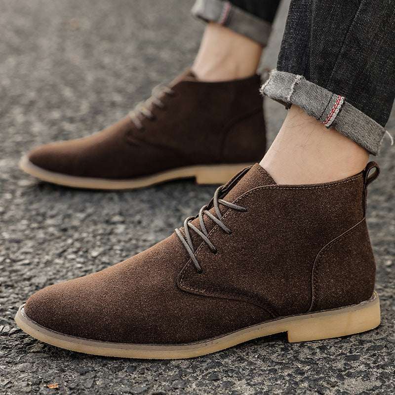Men’s Business Boots – British Style, PU Leather, High-Top Men's Business Shoes And Boots Retro Bri | Ectron Online