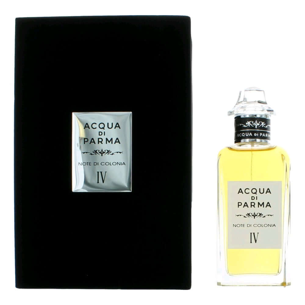 Eau de cologne spray bottle with box, Note di Colonia IV label