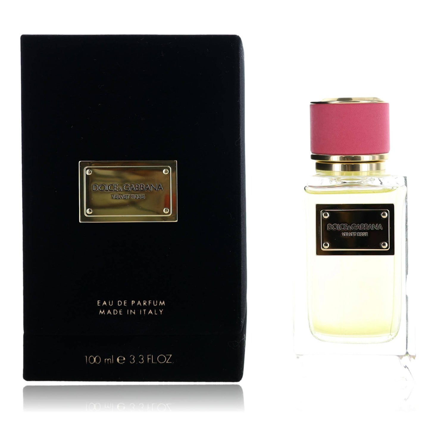 Velvet Rose eau de parfum spray by Dolce & Gabbana, clear bottle with pink cap and box, 100 ml