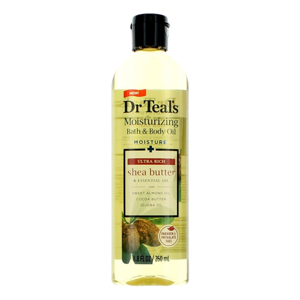 Bath & body oil bottle with Dr. Teal's Shea butter and essential oil, 8.8 oz