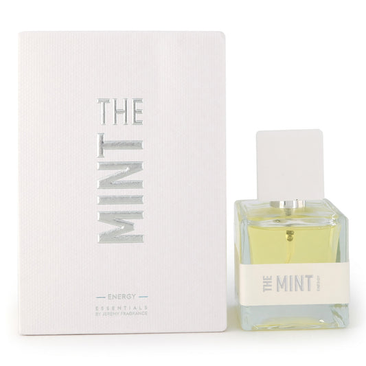 Unisex mint green extrait de parfum spray bottle with matching box