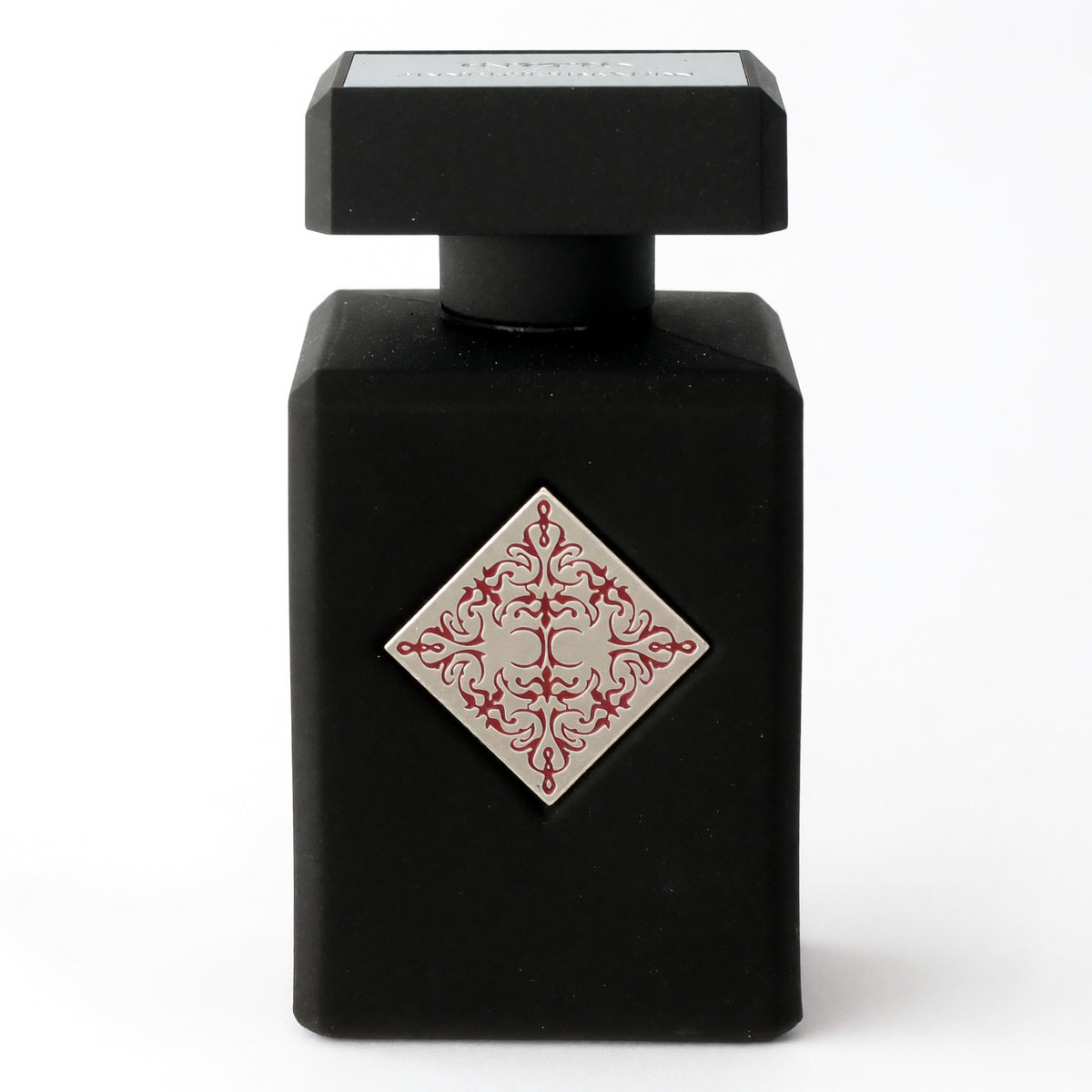 Initio Addictive Vibration Eau de Parfum spray in a black bottle with an ornate diamond-shaped label