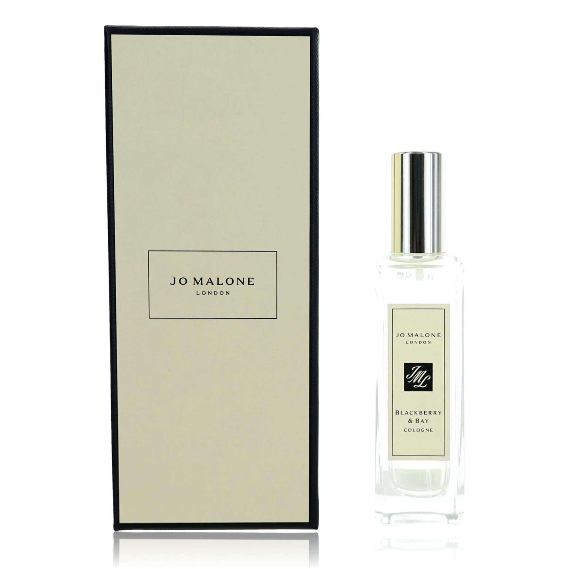 Jo Malone Blackberry & Bay cologne spray bottle with rectangular gift box