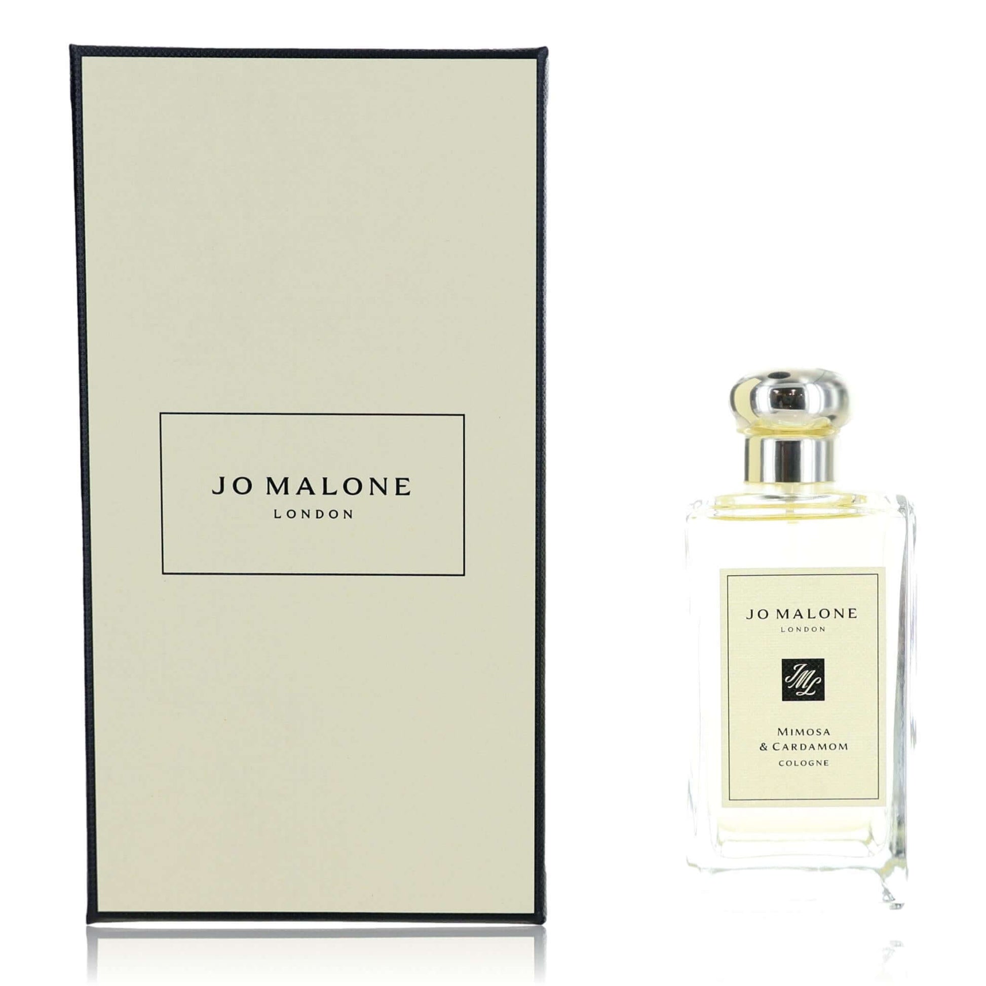 Jo Malone Mimosa & Cardamom cologne spray bottle with gold cap, on box