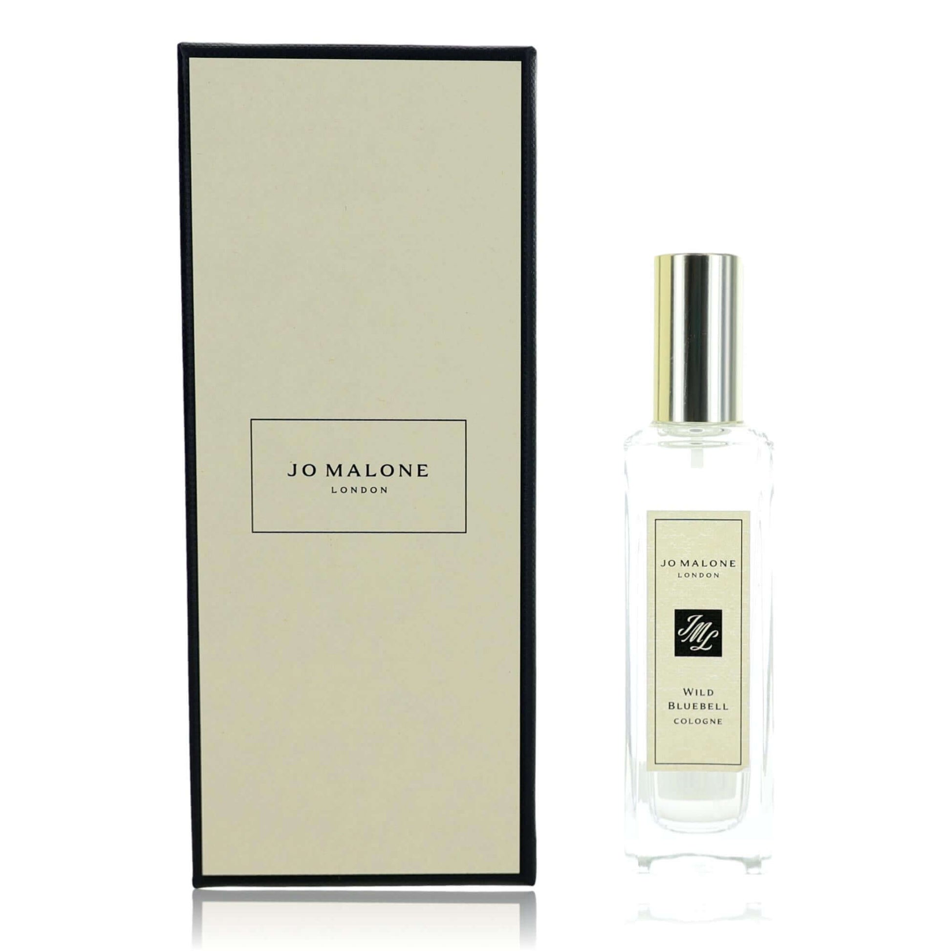 Jo Malone Wild Bluebell cologne spray, clear bottle with silver cap and gift box