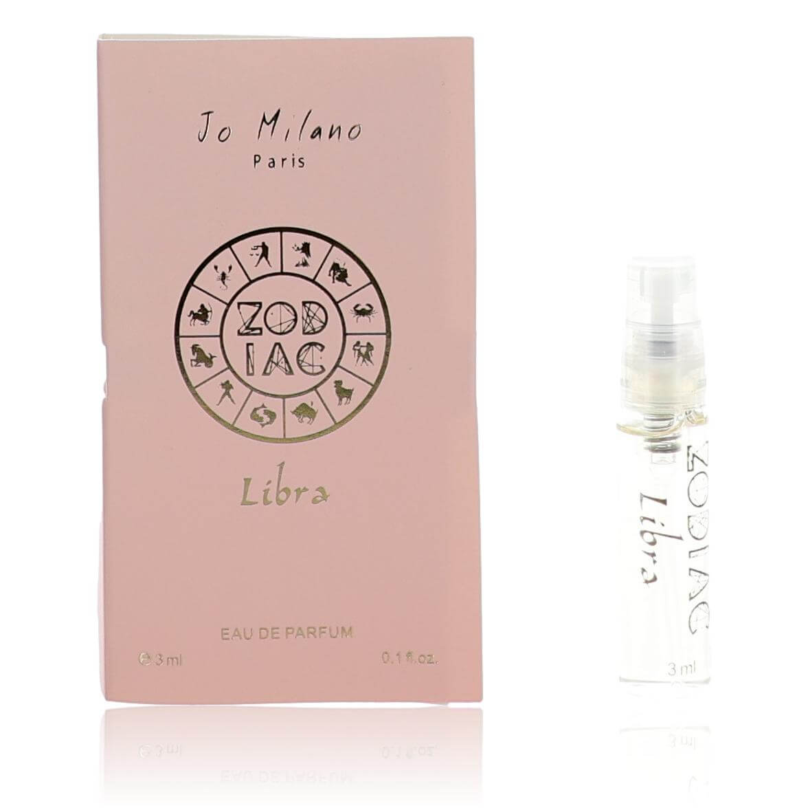 Jo Milano Libra eau de parfum sample box and 3 ml spray vial