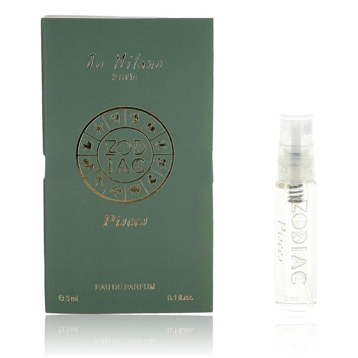 Unisex EDP fragrance sample with green box and clear spray vial