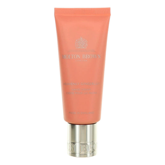 Molton Brown Heavenly Gingerlily hand cream tube, coral pink with silver cap