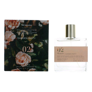 EDP perfume spray bottle with gold cap and floral label, with matching gift box