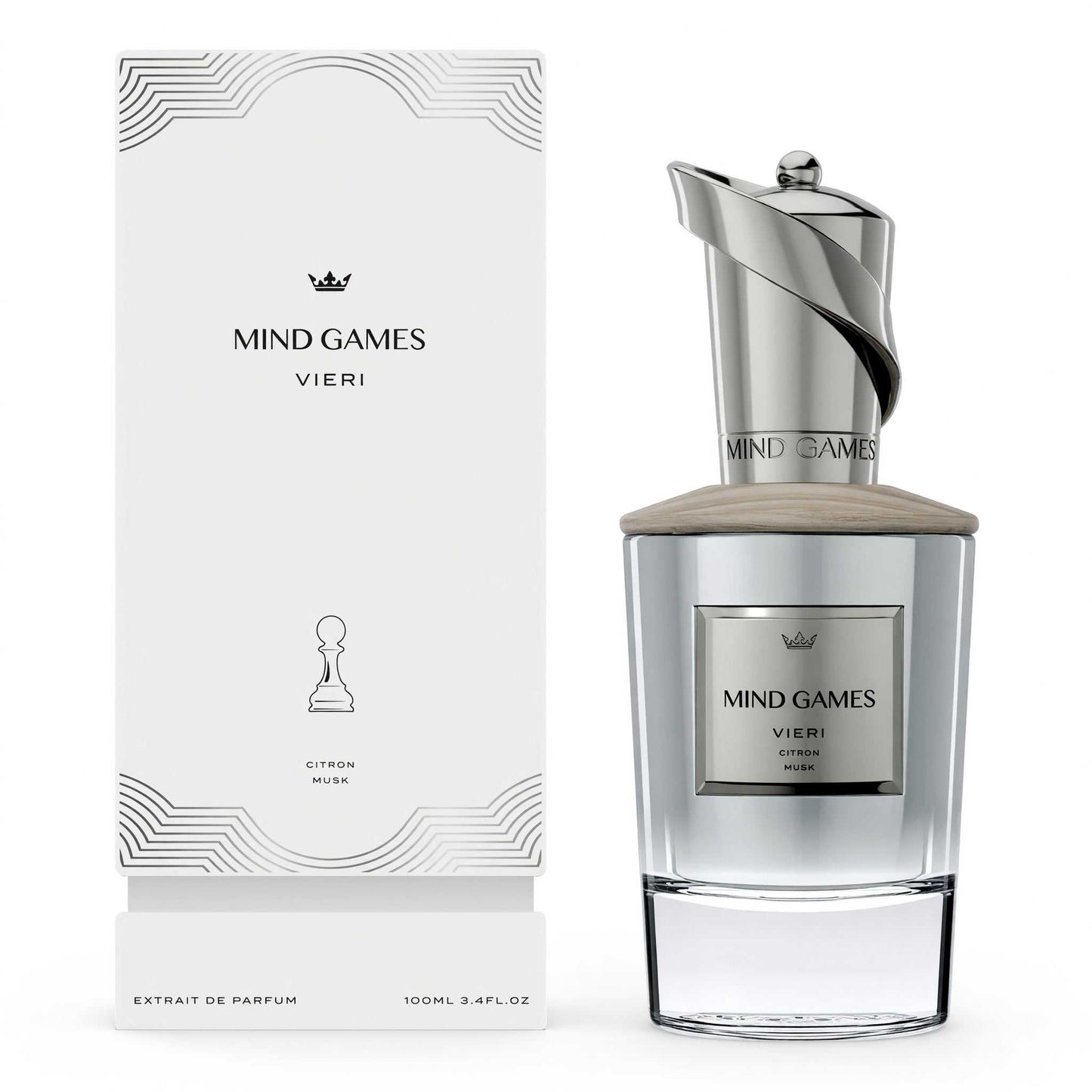 Mind Games Vieri unisex extrait de parfum in clear glass bottle with box
